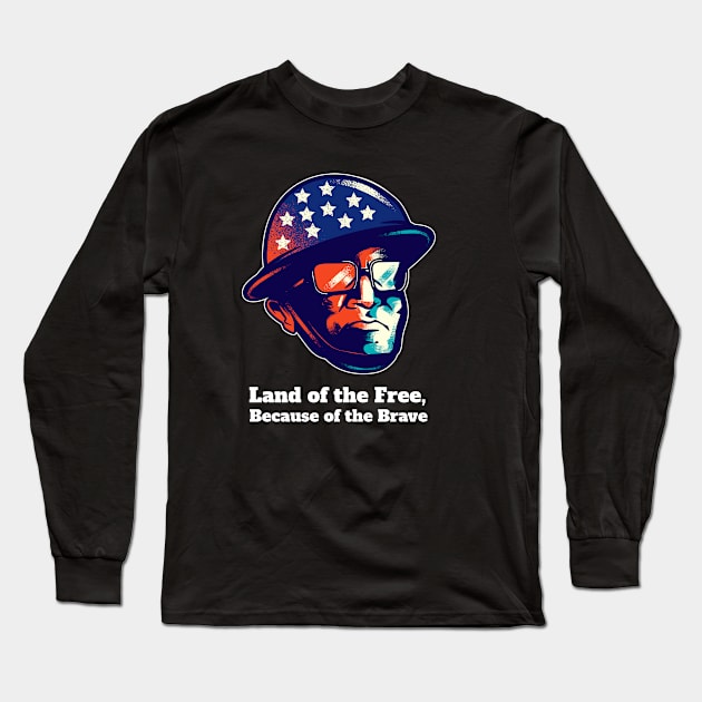 Land of the Free, Because of the Brave Long Sleeve T-Shirt by lunapparel